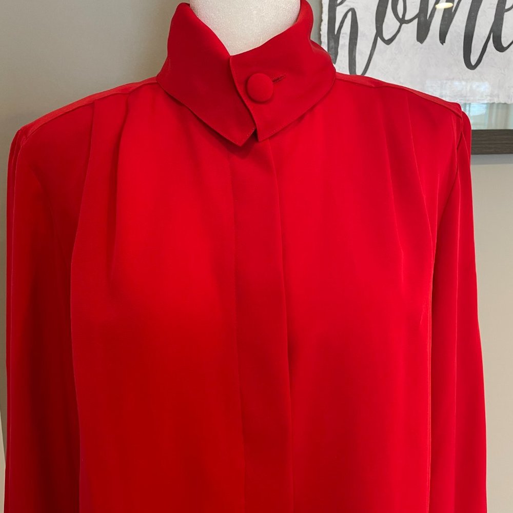 Vintage K Arnold Long Sleeve Red Blouse Women’s Size 8